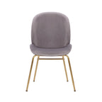 Chaise de salle à manger en velours et pieds dorés