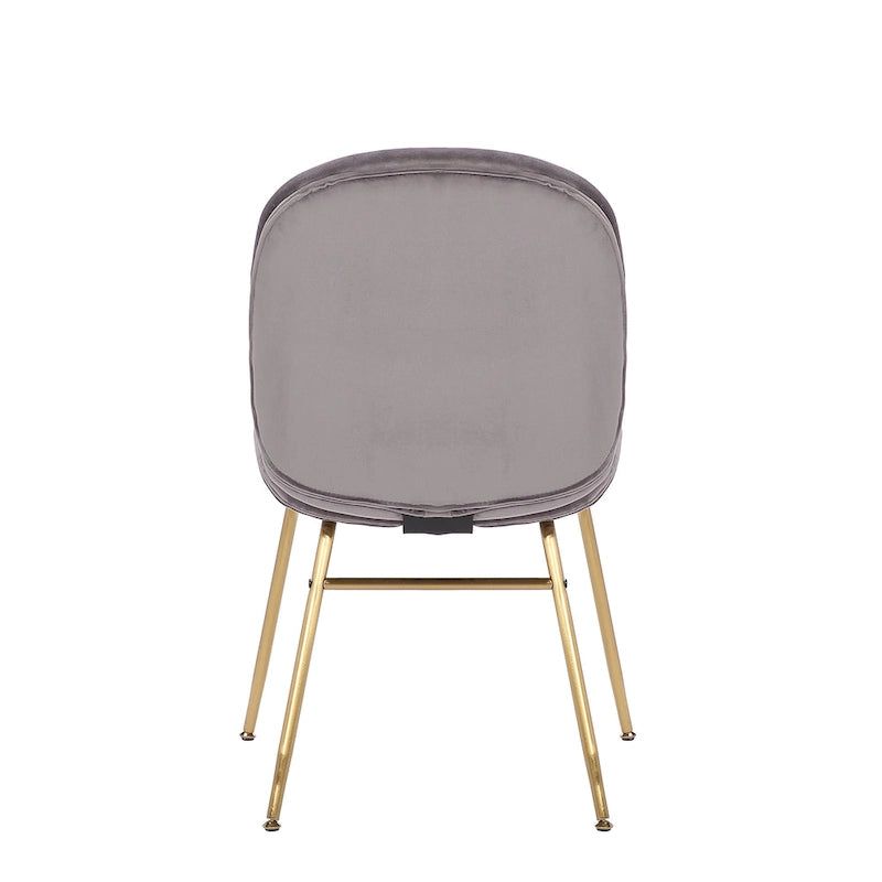 Chaise de salle à manger en velours et pieds dorés