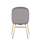 Chaise de salle à manger en velours et pieds dorés
