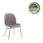 Chaise de salle à manger en velours et pieds dorés