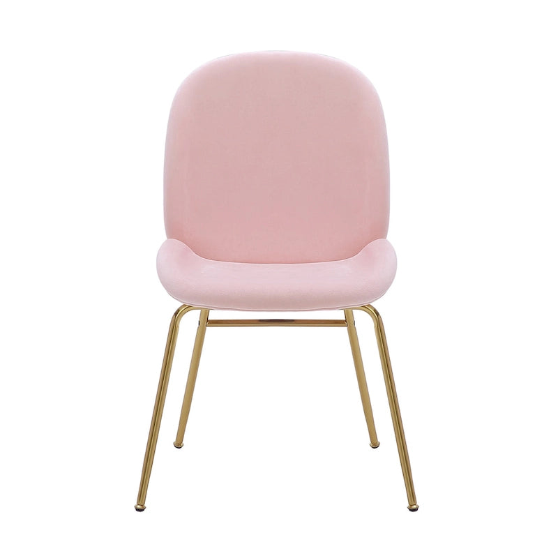 Chaise de salle à manger en velours et pieds dorés