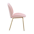 Chaise de salle à manger en velours et pieds dorés