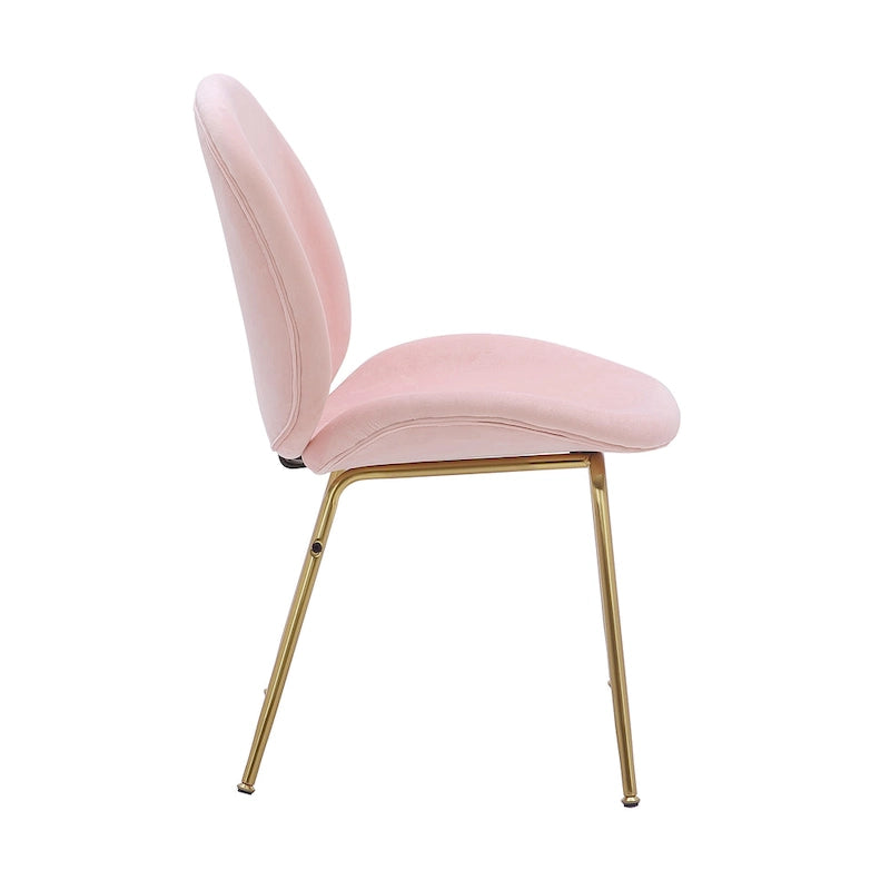 Chaise de salle à manger en velours et pieds dorés
