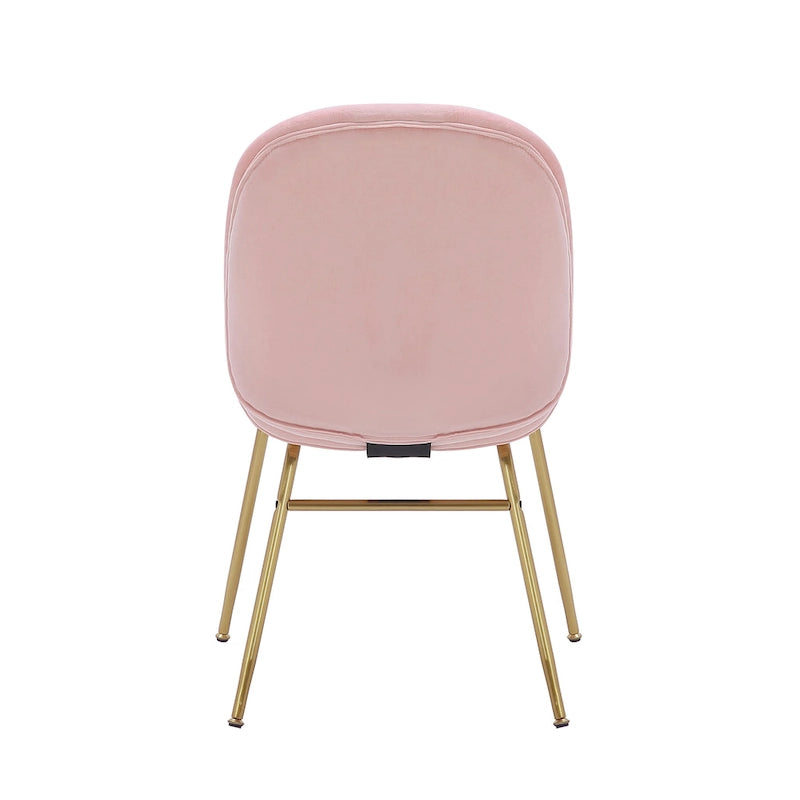 Chaise de salle à manger en velours et pieds dorés