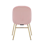 Chaise de salle à manger en velours et pieds dorés