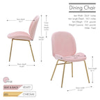 Chaise de salle à manger en velours et pieds dorés