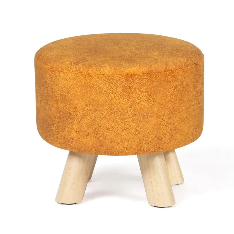 Pouf rond en velours (avec patins antidérapants)