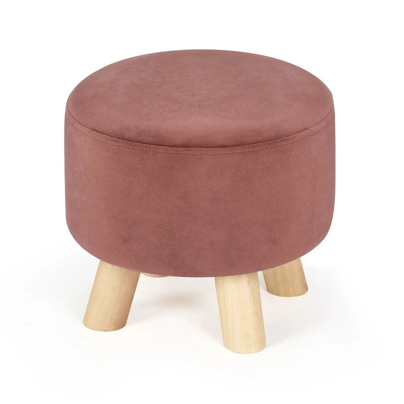Pouf rond en velours (avec patins antidérapants)