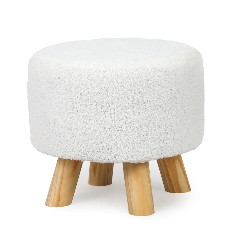 Pouf rond en velours (avec patins antidérapants)