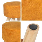 Pouf rond en velours (avec patins antidérapants)
