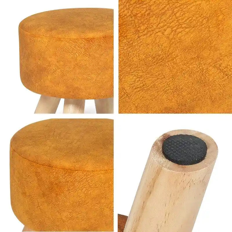 Pouf rond en velours (avec patins antidérapants)