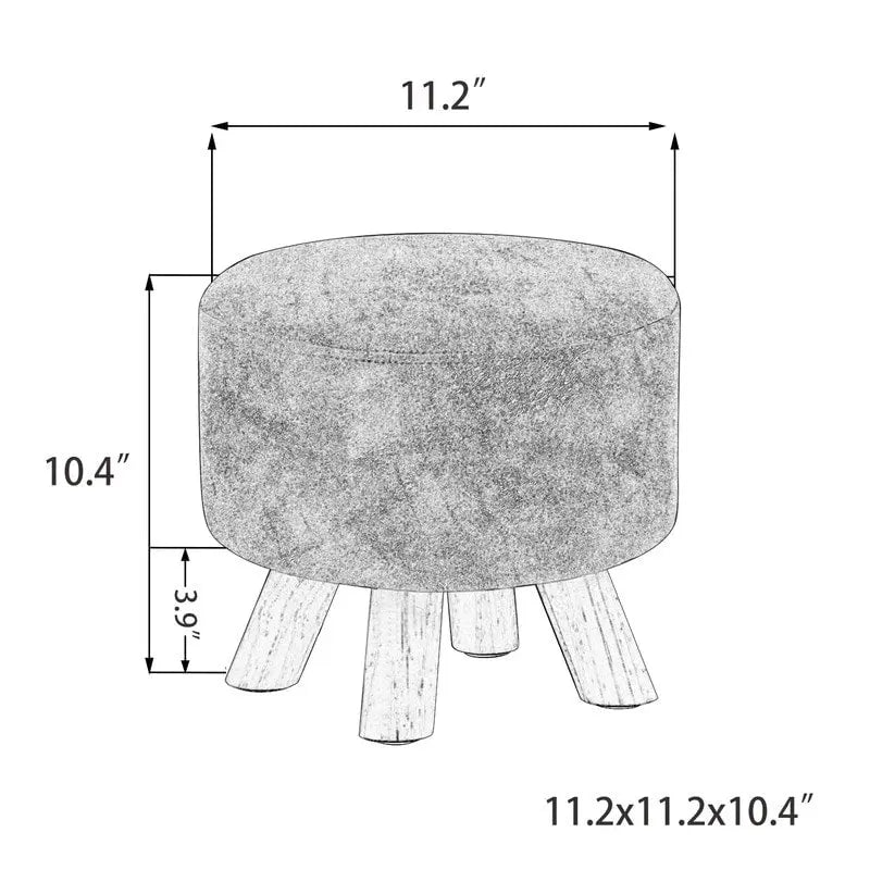 Pouf rond en velours (avec patins antidérapants)