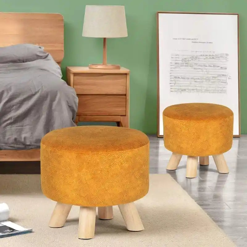 Pouf rond en velours (avec patins antidérapants)
