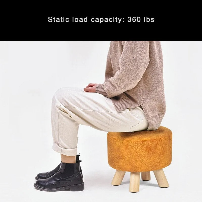 Pouf rond en velours (avec patins antidérapants)