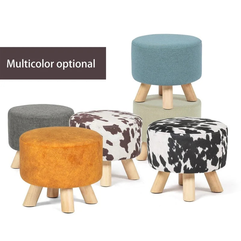 Pouf rond en velours (avec patins antidérapants)