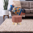 Pouf rond en velours (avec patins antidérapants)