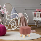 Pouf rond en velours (avec patins antidérapants)