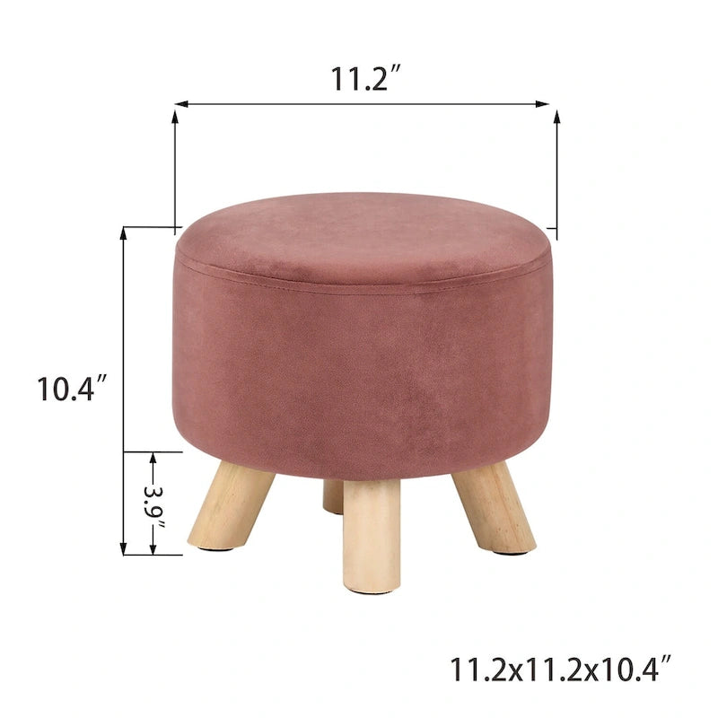 Pouf rond en velours (avec patins antidérapants)