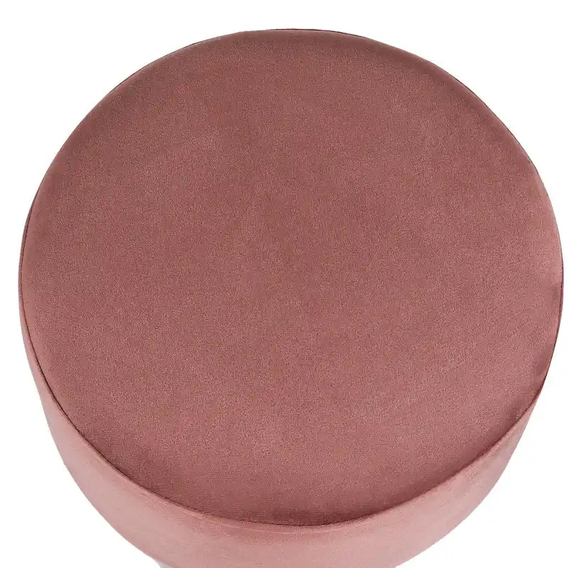 Pouf rond en velours (avec patins antidérapants)