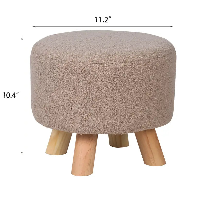 Pouf rond en velours (avec patins antidérapants)