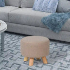 Pouf rond en velours (avec patins antidérapants)