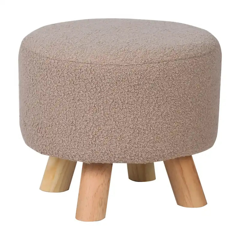 Pouf rond en velours (avec patins antidérapants)