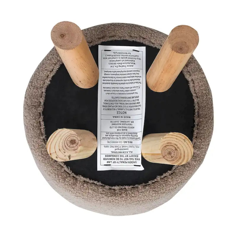 Pouf rond en velours (avec patins antidérapants)