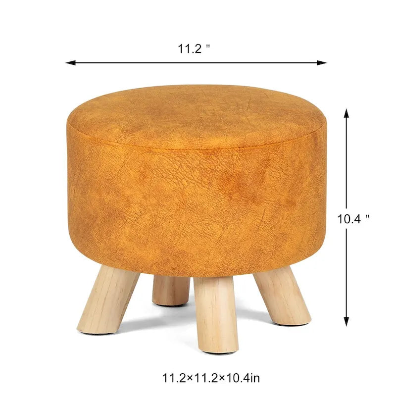 Pouf rond en velours (avec patins antidérapants)