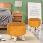 Pouf rond en velours (avec patins antidérapants)