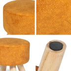 Pouf rond en velours (avec patins antidérapants)
