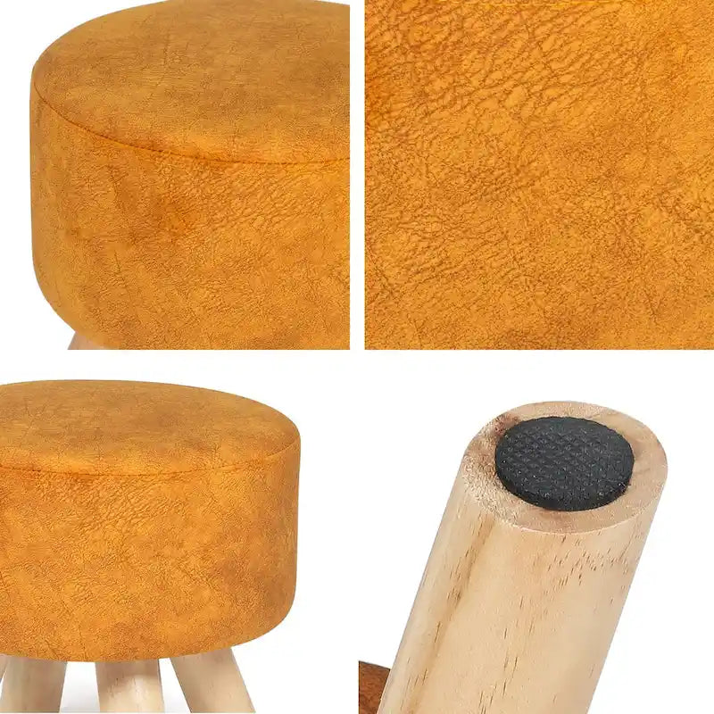 Pouf rond en velours (avec patins antidérapants)