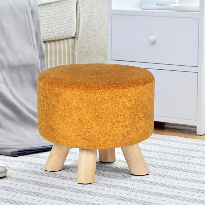 Pouf rond en velours (avec patins antidérapants)