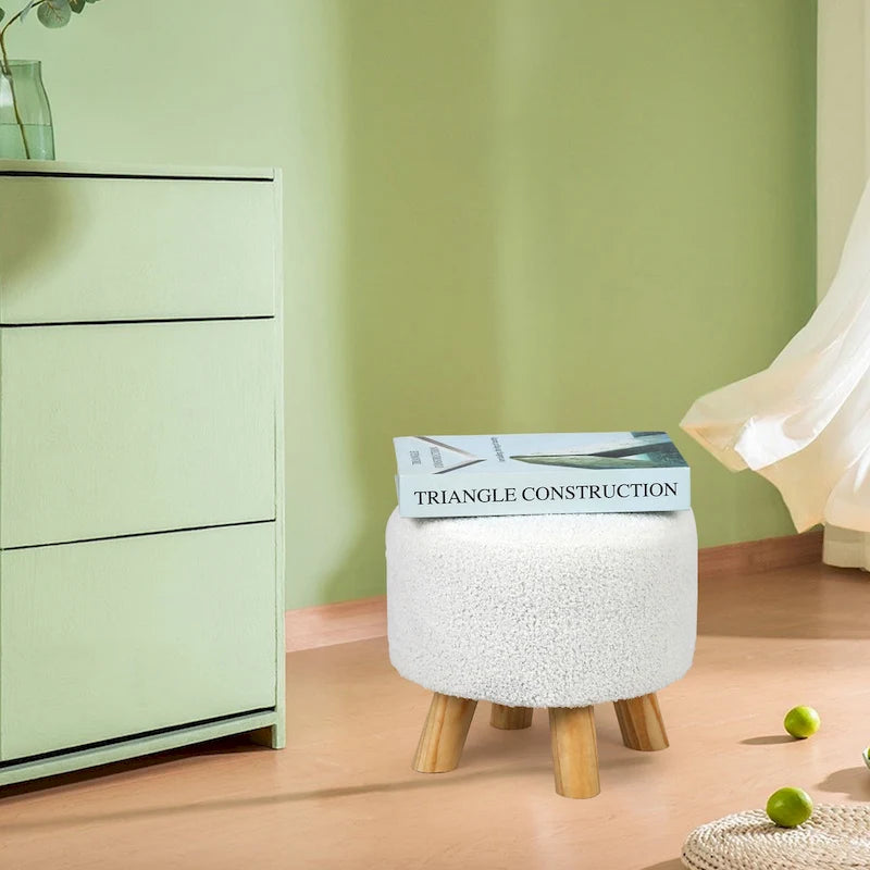 Pouf rond en velours (avec patins antidérapants)