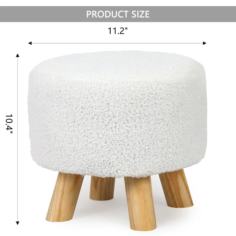 Pouf rond en velours (avec patins antidérapants)