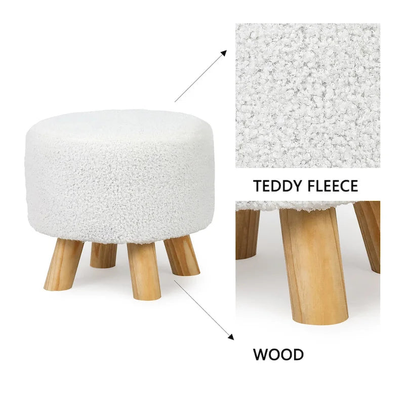 Pouf rond en velours (avec patins antidérapants)