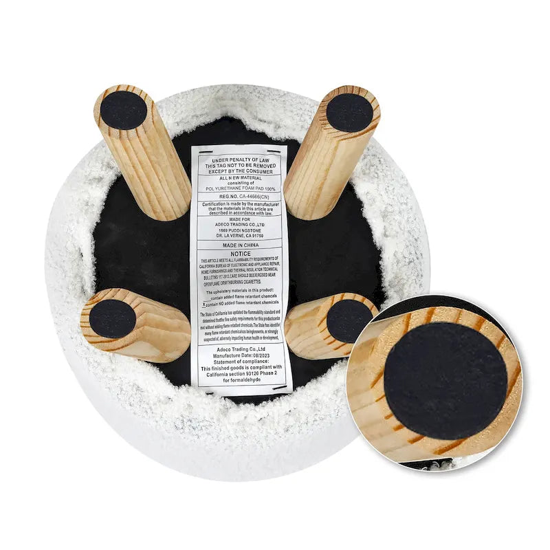 Pouf rond en velours (avec patins antidérapants)
