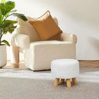 Pouf rond en velours (avec patins antidérapants)