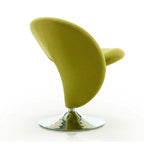 Chrome-Plated Wool-Blend Swivel Lounge Chairs (Set of 2)
