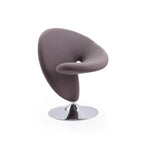Chrome-Plated Wool-Blend Swivel Lounge Chairs (Set of 2)