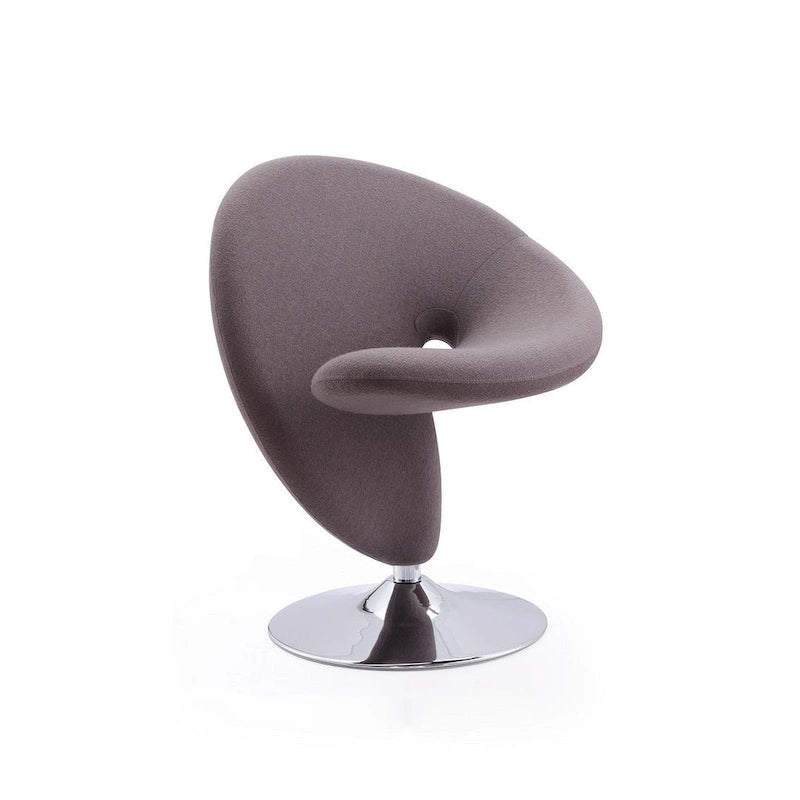 Chrome-Plated Wool-Blend Swivel Lounge Chairs (Set of 2)