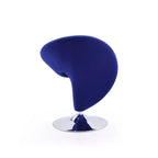 Chrome-Plated Wool-Blend Swivel Lounge Chairs (Set of 2)