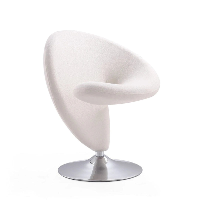 Chrome-Plated Wool-Blend Swivel Lounge Chairs (Set of 2)