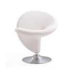 Chrome-Plated Wool-Blend Swivel Lounge Chairs (Set of 2)