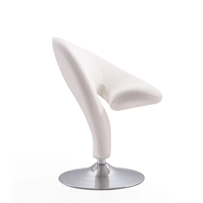 Chrome-Plated Wool-Blend Swivel Lounge Chairs (Set of 2)