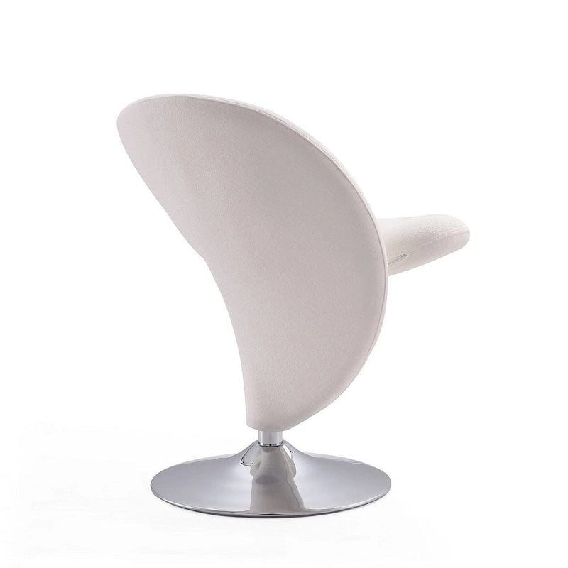 Chrome-Plated Wool-Blend Swivel Lounge Chairs (Set of 2)
