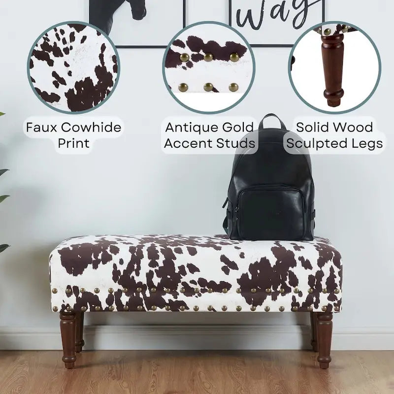 Banc clouté imprimé vache