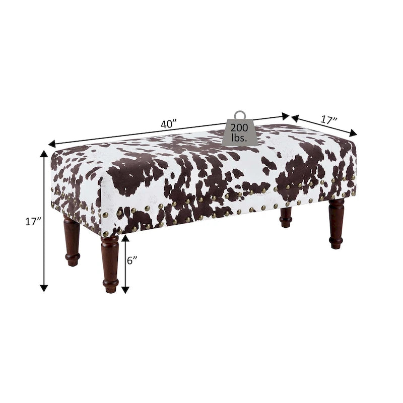 Banc clouté imprimé vache