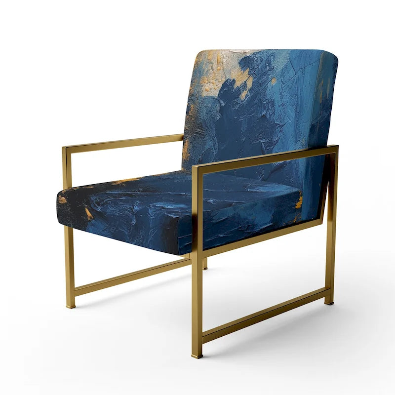 Blue-Yellow Intuitive Imagery Series I — Soft-Upholstered Abstract Decorative Chair / Modern-Style Armchair