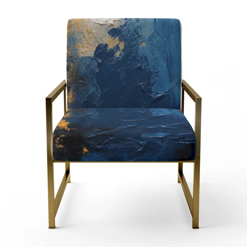 Blue-Yellow Intuitive Imagery Series I — Soft-Upholstered Abstract Decorative Chair / Modern-Style Armchair