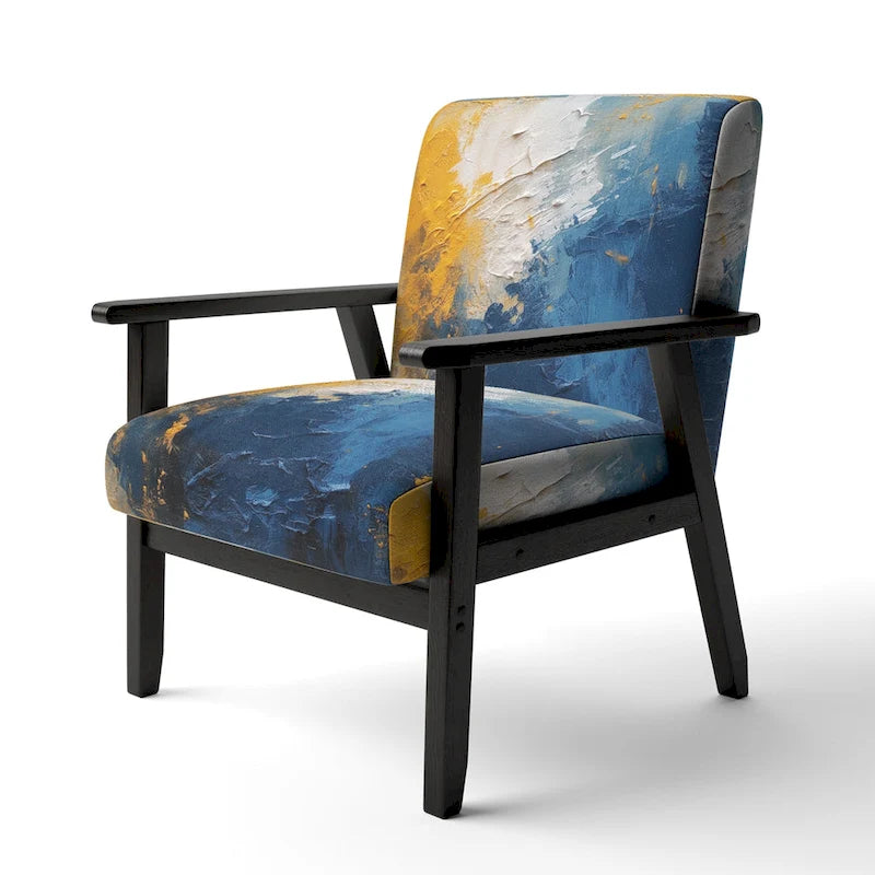 Blue-Yellow Intuitive Imagery Series I — Soft-Upholstered Abstract Decorative Chair / Modern-Style Armchair